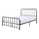 Ken King Size Metal Bed, Ball Accents on Vertical Slats, Antique Bronze By Casagear Home