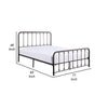 Ken King Size Metal Bed, Ball Accents on Vertical Slats, Antique Bronze By Casagear Home