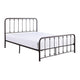 Ken King Size Metal Bed, Ball Accents on Vertical Slats, Antique Bronze By Casagear Home