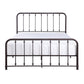 Ken Twin Size Metal Bed, Ball Accents on Vertical Slats, Antique Bronze By Casagear Home