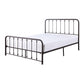 Ken Twin Size Metal Bed, Ball Accents on Vertical Slats, Antique Bronze By Casagear Home