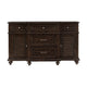 Berey 59 Inch Sideboard Buffet 5 Drawers 2 Cabinets Rich Brown Wood By Casagear Home BM316855