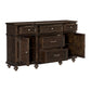 Berey 59 Inch Sideboard Buffet 5 Drawers 2 Cabinets Rich Brown Wood By Casagear Home BM316855