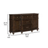 Berey 59 Inch Sideboard Buffet 5 Drawers 2 Cabinets Rich Brown Wood By Casagear Home BM316855