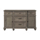 Berey 59 Inch Sideboard Buffet 5 Drawers 2 Cabinets Taupe Brown Wood By Casagear Home BM316856