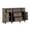 Berey 59 Inch Sideboard Buffet 5 Drawers 2 Cabinets Taupe Brown Wood By Casagear Home BM316856