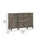 Berey 59 Inch Sideboard Buffet 5 Drawers 2 Cabinets Taupe Brown Wood By Casagear Home BM316856