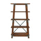 Fanny 72 Inch Bookshelf 4 Tiers Faux Rivet Details Brown Wood Frame By Casagear Home BM316857
