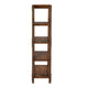 Fanny 72 Inch Bookshelf 4 Tiers Faux Rivet Details Brown Wood Frame By Casagear Home BM316857