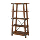Fanny 72 Inch Bookshelf 4 Tiers Faux Rivet Details Brown Wood Frame By Casagear Home BM316857