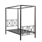 Lone Metal Canopy Bed Twin Size Square Posts Platform Base Modern Black By Casagear Home BM316859