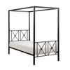 Lone Metal Canopy Bed Twin Size Square Posts Platform Base Modern Black By Casagear Home BM316859