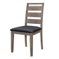 Dereck 24 Inch Set of 2 Side Dining Chairs, Black Faux Leather, Ladder Back By Casagear Home