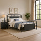Cardy Full Size Metal Bed, Rounded Profile, Mottled Silver Finish Panels By Casagear Home
