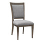 Koa 26 Inch Set of 2 Side Dining Chairs Gray Polyester Driftwood Brown By Casagear Home BM316868