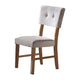 Leom 25 Inch Set of 2 Side Dining Chairs Tufted Gray Polyester Brown By Casagear Home BM316869