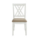 Hyna 19 Inch Side Dining Chair X Cross Back Khaki Seat Farmhouse White By Casagear Home BM316877