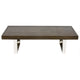 Ien 53 Inch Coffee Table Rectangular Top Metal Sled Legs Espresso Brown By Casagear Home BM316884