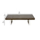 Ien 53 Inch Coffee Table Rectangular Top Metal Sled Legs Espresso Brown By Casagear Home BM316884
