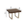 Ien 28 Inch Side End Table Square Top Metal Sled Legs Espresso Brown By Casagear Home BM316887