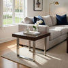 Ien 28 Inch Side End Table, Square Top, Metal Sled Legs, Espresso Brown By Casagear Home