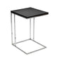 Zen 23 Inch Side Table, Rectangular Tray Top, C Shape Chrome Frame, Black By Casagear Home