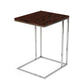 Zen 23 Inch Side Table, Rectangular Tray Top, C Shape Chrome, Ebony Brown By Casagear Home