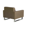 Loe 35 Inch Accent Chair Modern Tufted Seat Brown Fabric Steel Legs By Casagear Home BM316901