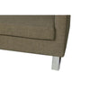 Loe 89 Inch Sofa Modern Tufted Seat Metal Legs Brown Fabric Upholstery By Casagear Home BM316903