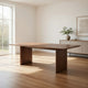 Tommy 94 Inch Dining Table, Rectangular Top, Wide Panel Legs, Walnut Brown By Casagear Home