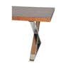 Rix 87 Inch Dining Table, X Chrome Legs, Walnut Brown Rectangular Wood Top By Casagear Home