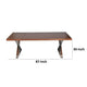Rix 87 Inch Dining Table, X Chrome Legs, Walnut Brown Rectangular Wood Top By Casagear Home