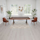 Rix 87 Inch Dining Table, X Chrome Legs, Walnut Brown Rectangular Wood Top By Casagear Home