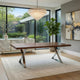 Rix 87 Inch Dining Table, X Chrome Legs, Walnut Brown Rectangular Wood Top By Casagear Home