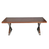 Rix 87 Inch Dining Table, X Chrome Legs, Walnut Brown Rectangular Wood Top By Casagear Home