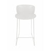 Sia 30 Inch Barstool Chair Set of 2, Curved Back, Square White Metal Legs By Casagear Home