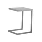 Tom 23 Inch Side End Table, Square Tray Top, Brushed C Shaped Steel Frame By Casagear Home