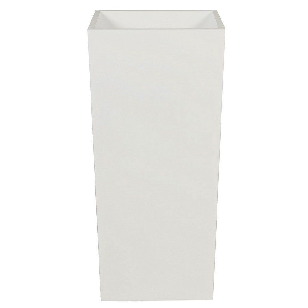 Zeny 32 Inch Tall Planter Vase with Hidden Insert Tapered Barrel White By Casagear Home BM316915