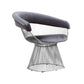 Mimi 27 Inch Accent Armchair, Plush Gray Velvet, Chrome Wire Cage Base By Casagear Home