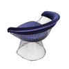 Mimi 27 Inch Accent Armchair, Plush Blue Velvet, Chrome Wire Cage Base By Casagear Home