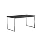 Rami 59 Inch Office Desk Rectangular Wood Top Square Steel Chrome Legs By Casagear Home BM316919