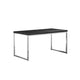 Rami 59 Inch Office Desk Rectangular Wood Top Square Steel Chrome Legs By Casagear Home BM316919