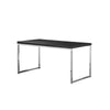 Rami 59 Inch Office Desk, Rectangular Wood Top, Square Steel Chrome Legs By Casagear Home