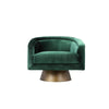 Rxa 33 Inch Swivel Lounge Chair, Barrel Back Padded Green Velvet Upholstery By Casagear Home