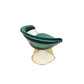 Mimi 27 Inch Accent Armchair, Green Velvet, Gold Steel Peacock Base By Casagear Home