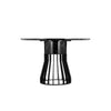 Jett 47 Inch Dining Table Round Marble Top Metal Cage Frame Base Black By Casagear Home BM316941