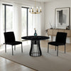 Jett 47 Inch Dining Table Round Marble Top Metal Cage Frame Base Black By Casagear Home BM316941