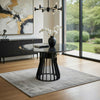 Jett 47 Inch Dining Table, Round Marble Top, Metal Cage Frame Base, Black By Casagear Home