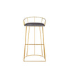 Cato 31 Inch Barstool Chair Foam Gray Velvet Gold Steel Open Frame By Casagear Home BM316944