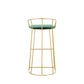 Cato 31 Inch Barstool Chair, Foam, Green Velvet, Gold Steel Open Frame By Casagear Home